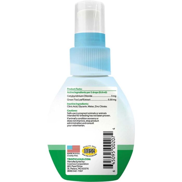 Tropiclean Fresh Breath - Plaque & Tarter Drops for Cats 65ml