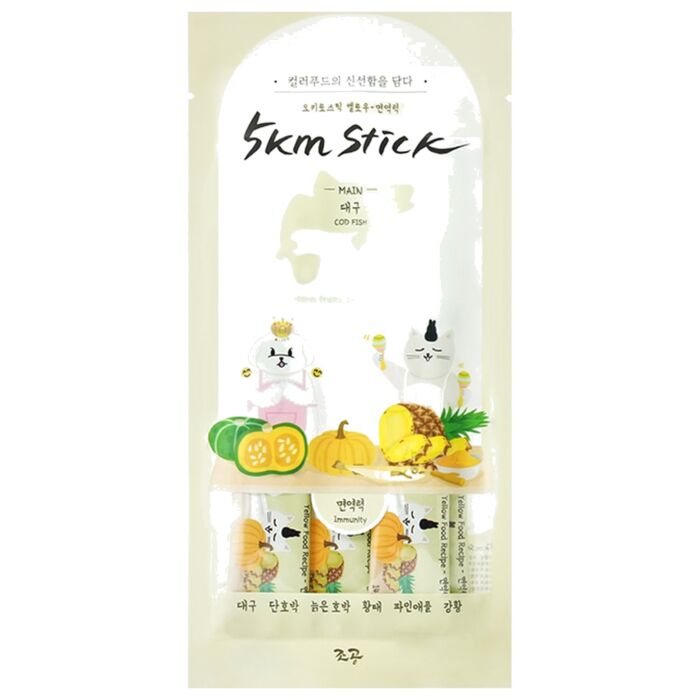 Cho and Kang Cat Treat (Light Yellow) - 5km Stick - Cod Fish 4x14g