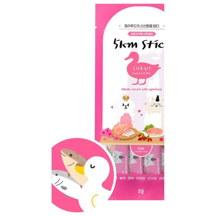 Chogong Cat Treat (Pink) - 5km Stick - Duck 4x14g