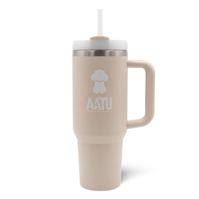 AATU 不鏽鋼吸管隨手杯 1000ml (貴婦犬)