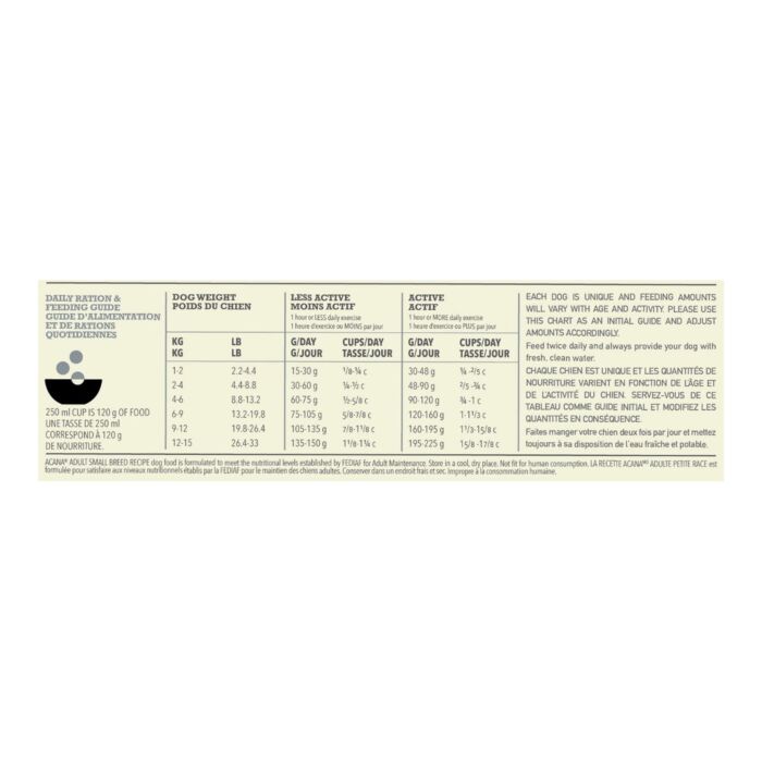Acana Dog Food - Grain Free Adult Small Breed - Chicken