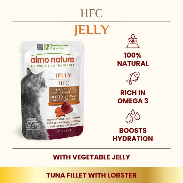 Almo Nature 貓濕糧 - HFC Jelly - 龍蝦吞拿魚柳 55g