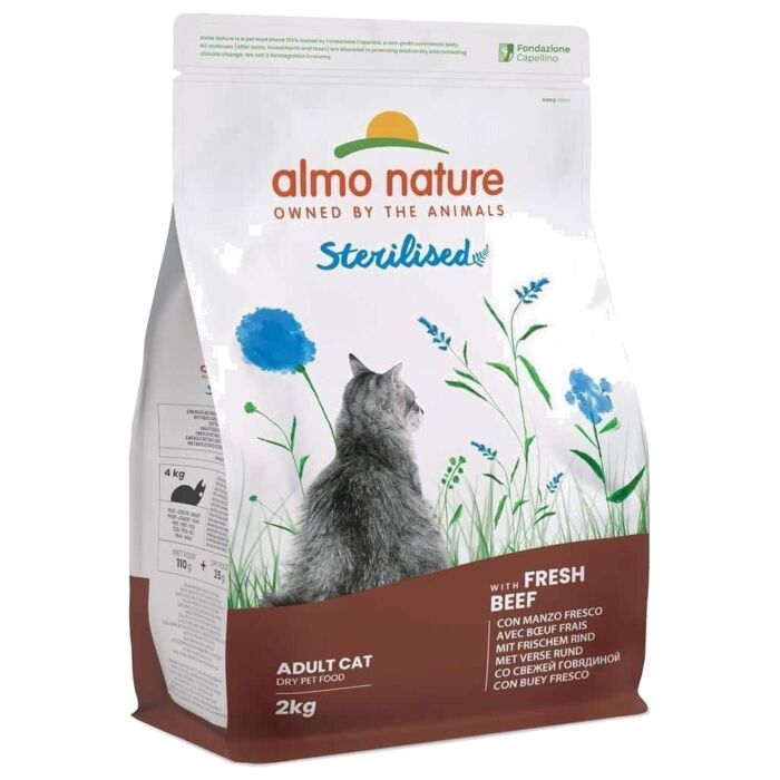 Almo Nature Cat Food - Sterilised with Fresh Beef 2kg