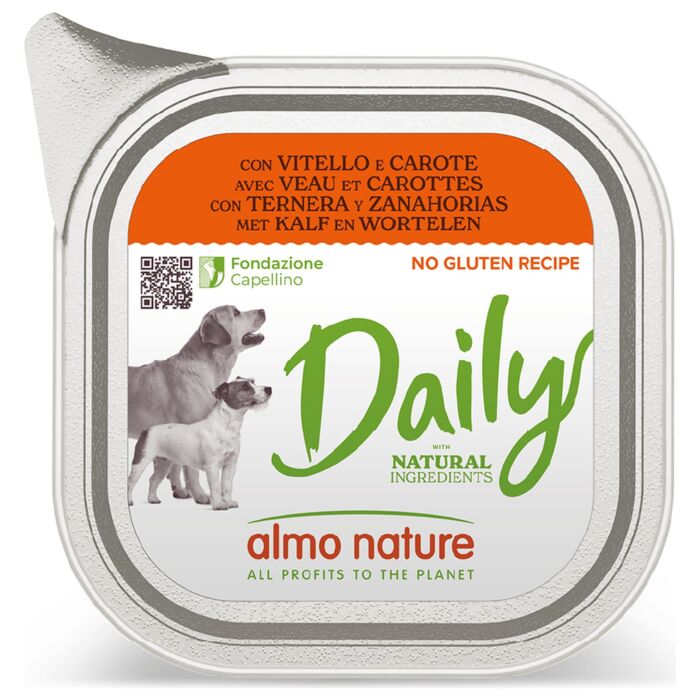 Almo Nature 狗罐頭 - Daily Natural - 牛仔肉 紅蘿蔔