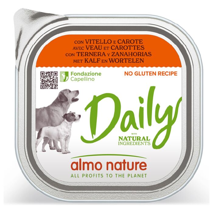 Almo Nature 狗罐頭 - Daily Natural - 牛仔肉 紅蘿蔔