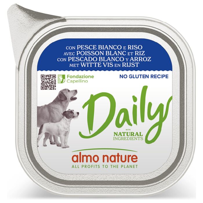 Almo Nature 狗罐頭 - Daily Natural - 白魚 米