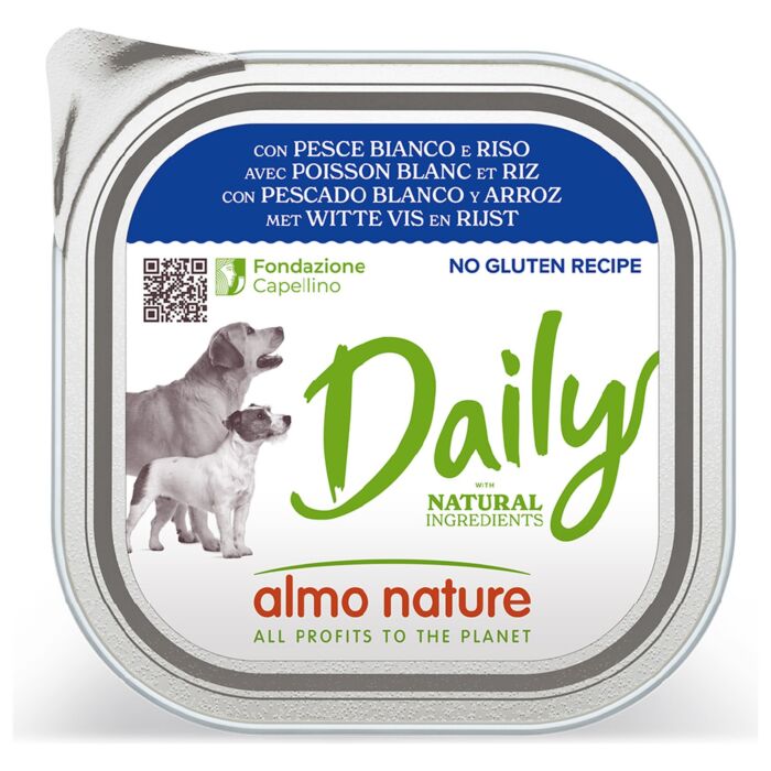Almo Nature 狗罐頭 - Daily Natural - 白魚 米