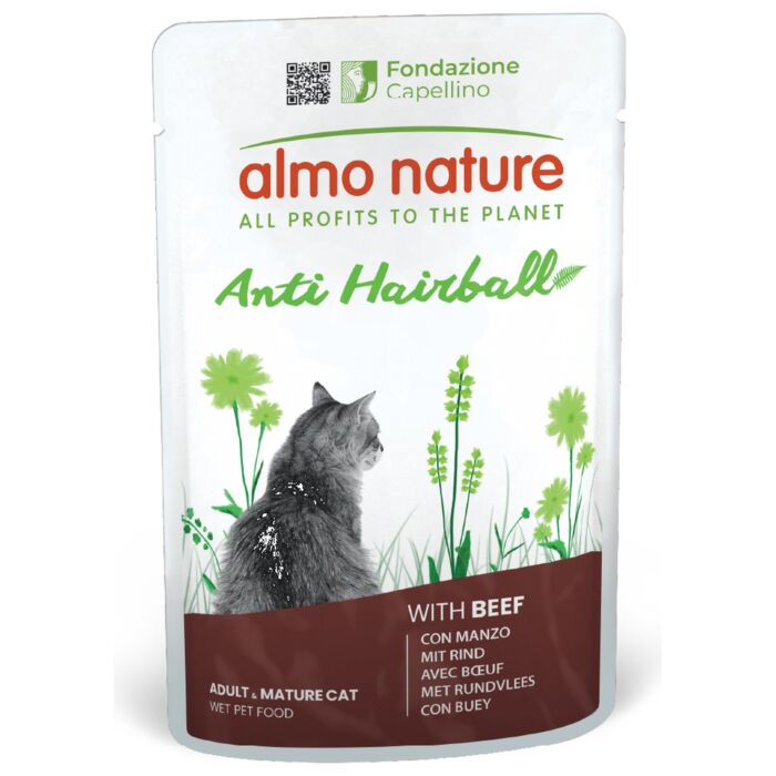 Almo Nature Cat Pouch - Anti Hairball - Beef 70g