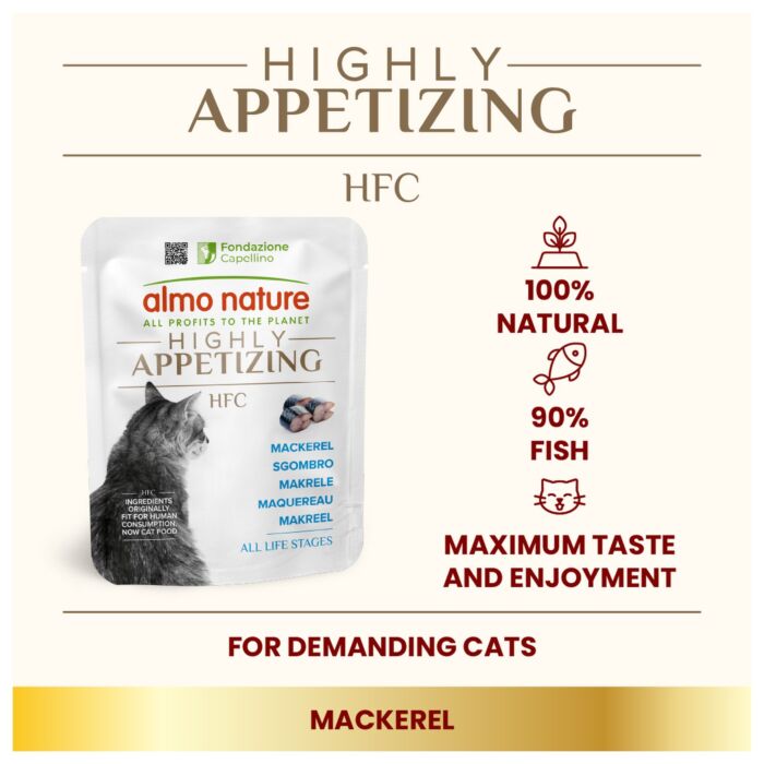 Almo Nature HFC 貓濕糧 - 開胃精華鮮燉包 - 鯖魚配方 50g