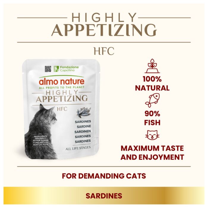 Almo Nature HFC 貓濕糧 - 開胃精華鮮燉包 - 沙丁魚配方 50g