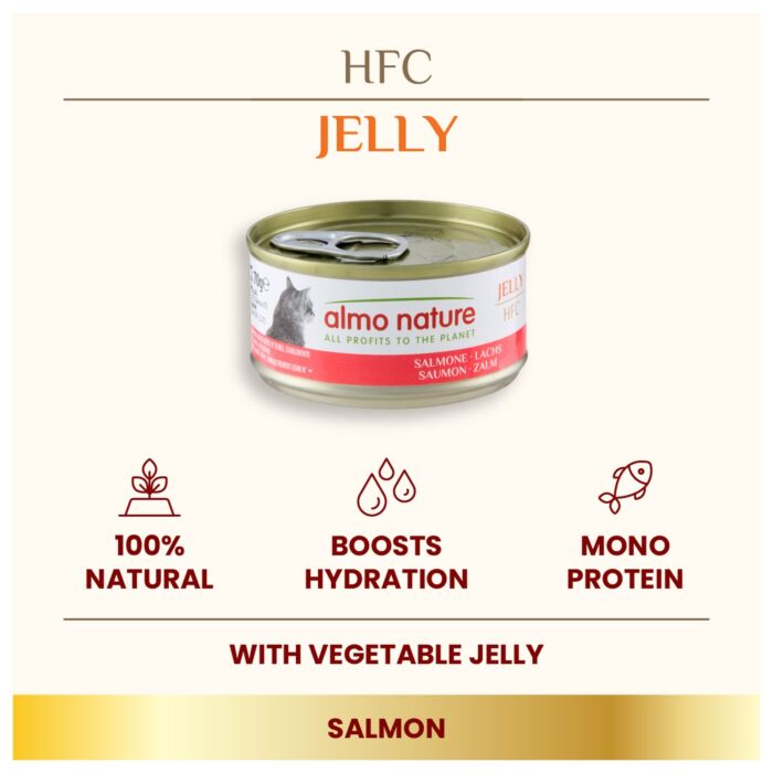 Almo Nature Cat Can - HFC Human Grade - Salmon in Jelly 70g