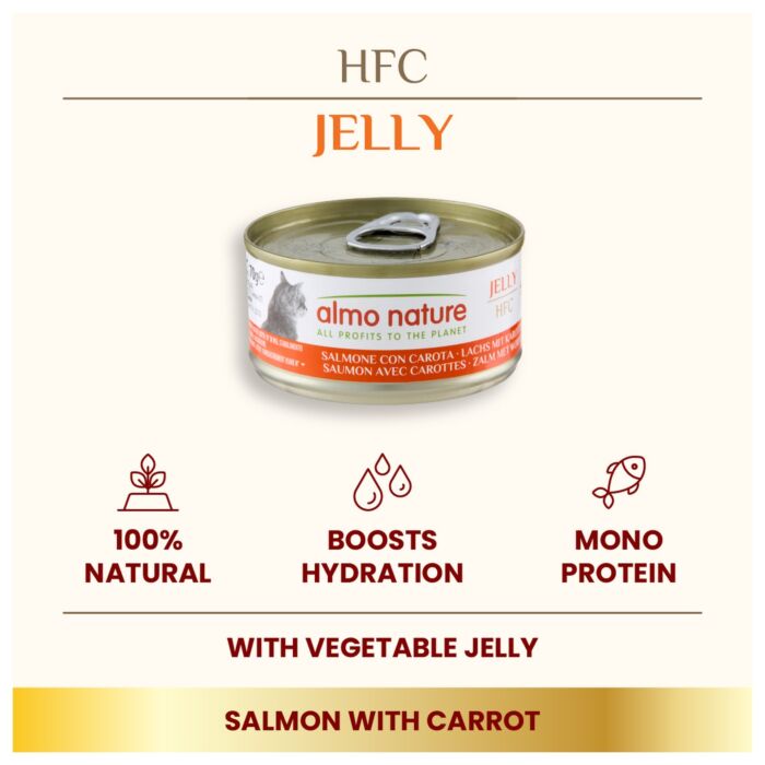 Almo Nature Cat Can - HFC Human Grade - Salmon & Carrot in Jelly 70g