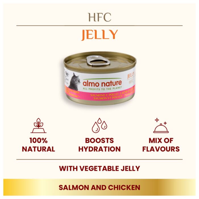 Almo Nature 貓濕糧 - 啫喱系列 - 三文魚雞肉 70g