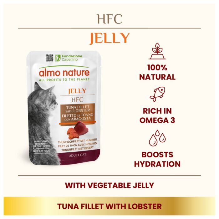 Almo Nature Jelly Cat Pouch - HFC Human Grade - Tuna Fillet & Lobster 55g