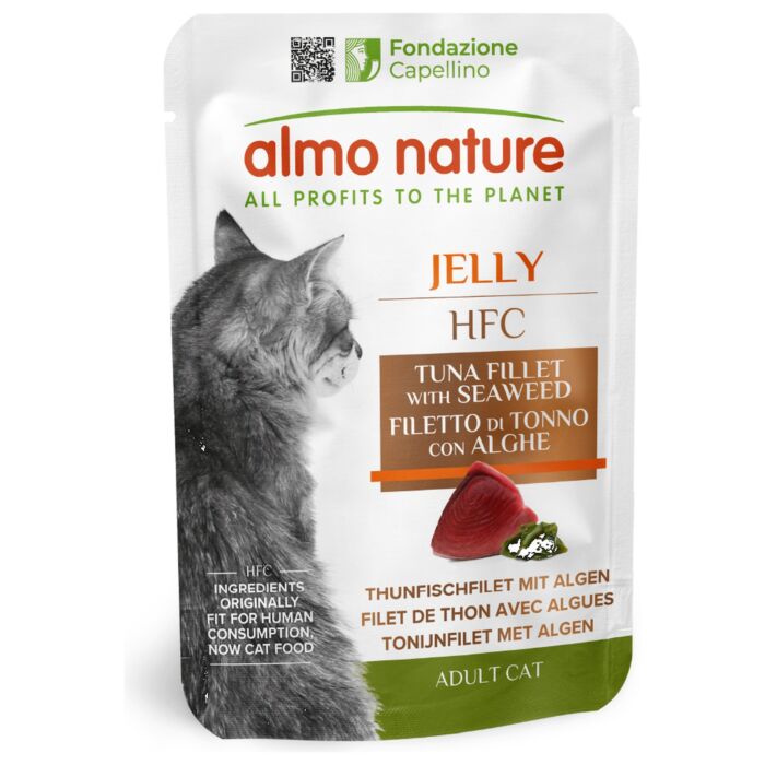 Almo Nature 貓濕糧 - HFC Jelly - 海藻吞拿魚柳 55g