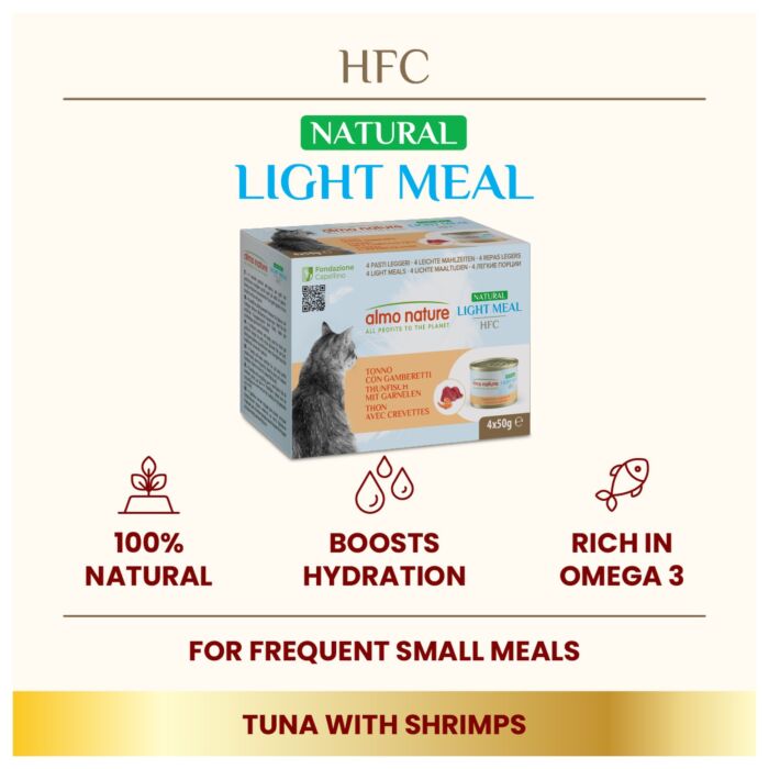 Almo Nature 健怡貓罐頭 HFC 吞拿魚鮮蝦配方 (50g x 4)