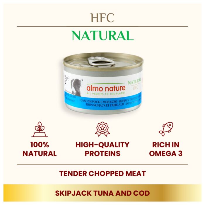 Almo Nature Dog Can - HFC Human Grade - Skipjack Tuna 95g