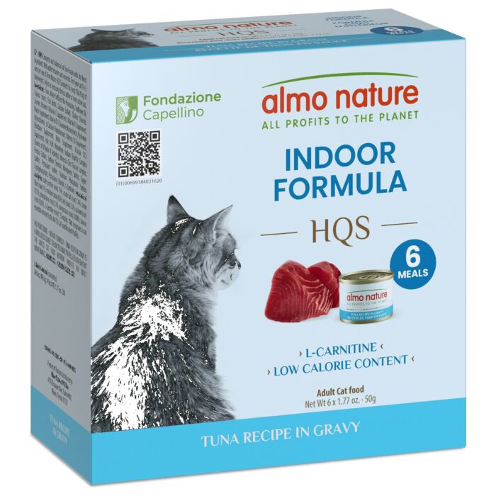 Almo Nature Cat Can - HQS Indoor - Tuna in Gravy 6x50g