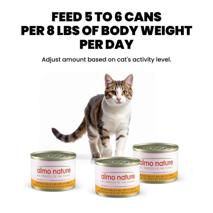 Almo Nature Cat Can - HQS Skin & Coat Support - Chicken Fillet in Gravy 6x50g