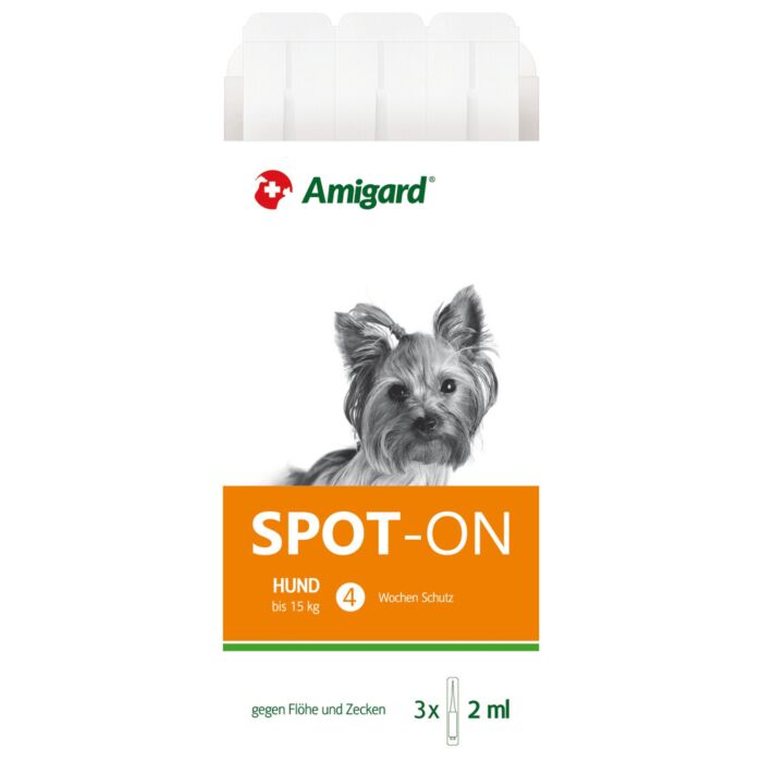 Amigard 安格 犬用 天然防蝨滴 - 15kg以下 (一盒三支 2ml)
