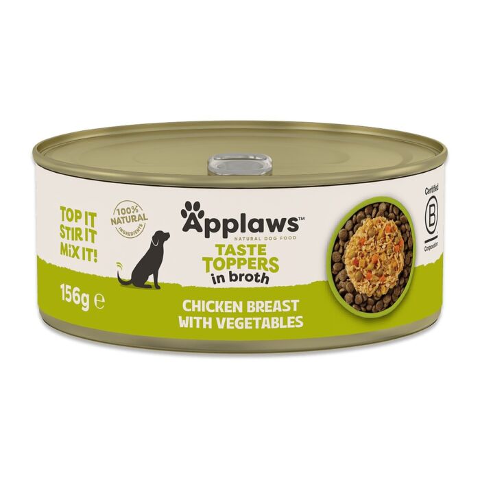 Applaws Taste Toppers 愛普士狗罐頭 - 無穀物雞胸肉蔬菜 156g