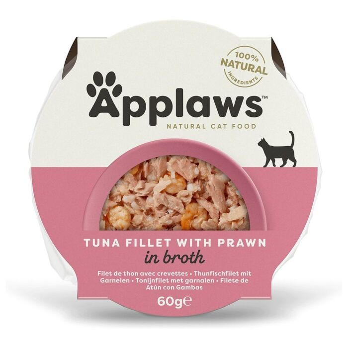 Applaws 愛普士貓濕糧 - 膠碗系列 - 吞拿魚海蝦 60g