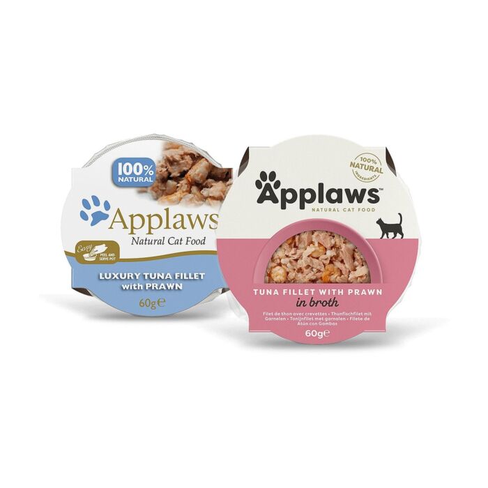 Applaws 愛普士貓濕糧 - 膠碗系列 - 吞拿魚海蝦 60g