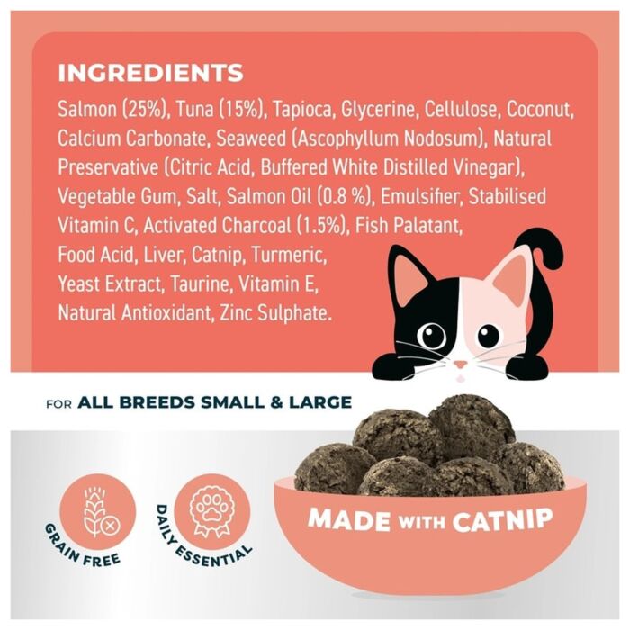 Bell & Bone Cat Dental Treat - Salmon with Charcoal 80g