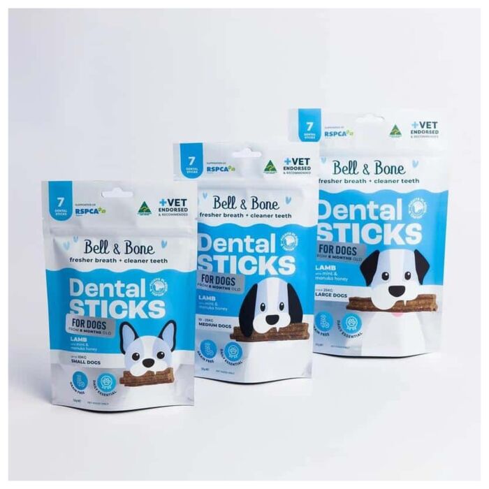 Bell & Bone 狗小食 - 羊肉+薄荷+麥盧卡蜂蜜天然潔齒棒 7條