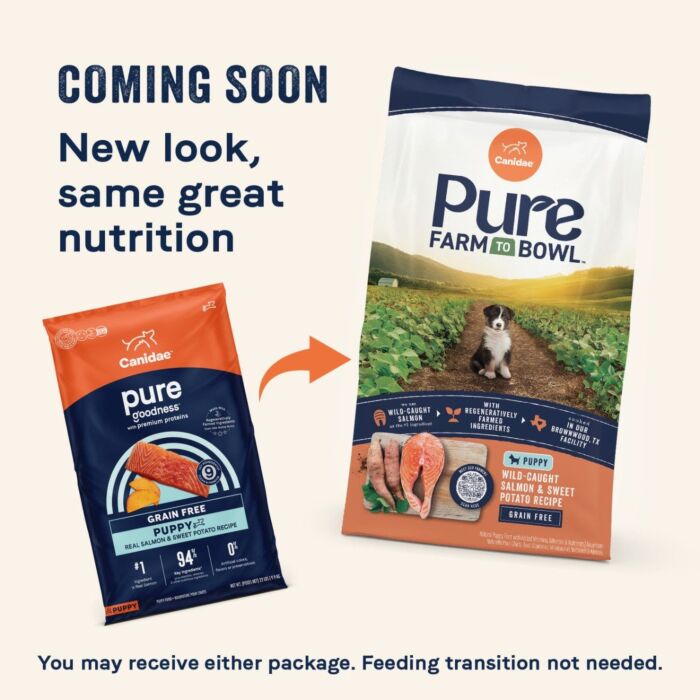 Canidae美國咖比幼犬乾糧 - PURE 無穀物 - 三文魚配方 22lb