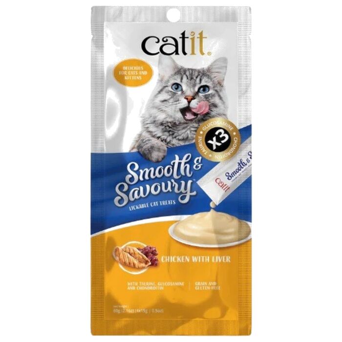 Catit Cat Treat - Smooth & Savory - Chicken with Liver 15gx4