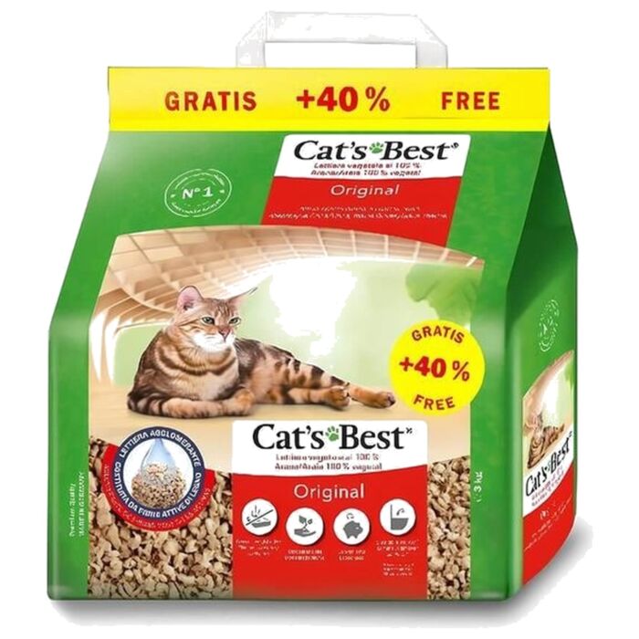 Cats Best Original - Eco-Friendly Natural Clumping Wood Cat Litter (Biodegradable & Odour Control) 3kg
