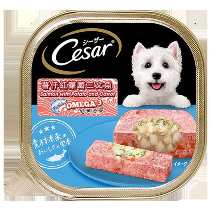 Cesar西莎狗濕糧 - 料理系列 - 薯仔紅蘿蔔三文魚 100g