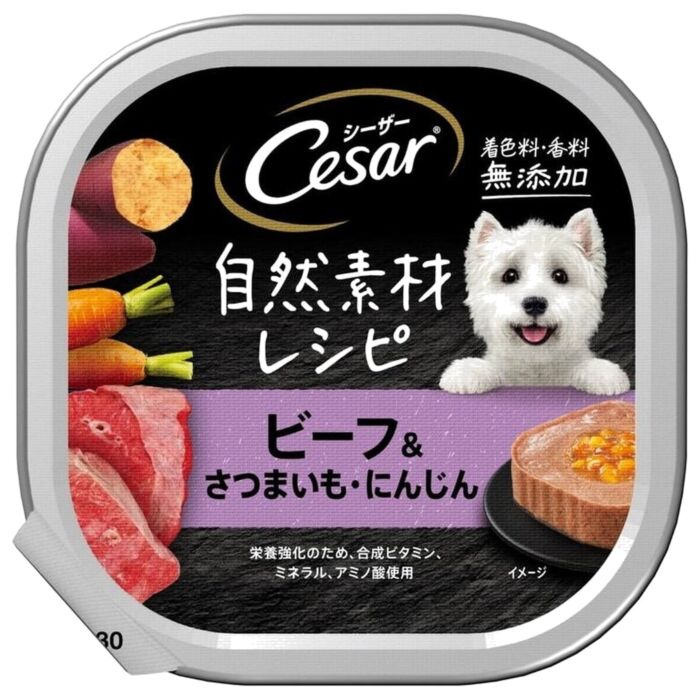 Cesar西莎狗濕糧 - 自然素材系列 - 澳洲牛肉與蔬菜 (甜蕃薯+紅蘿蔔) 85g