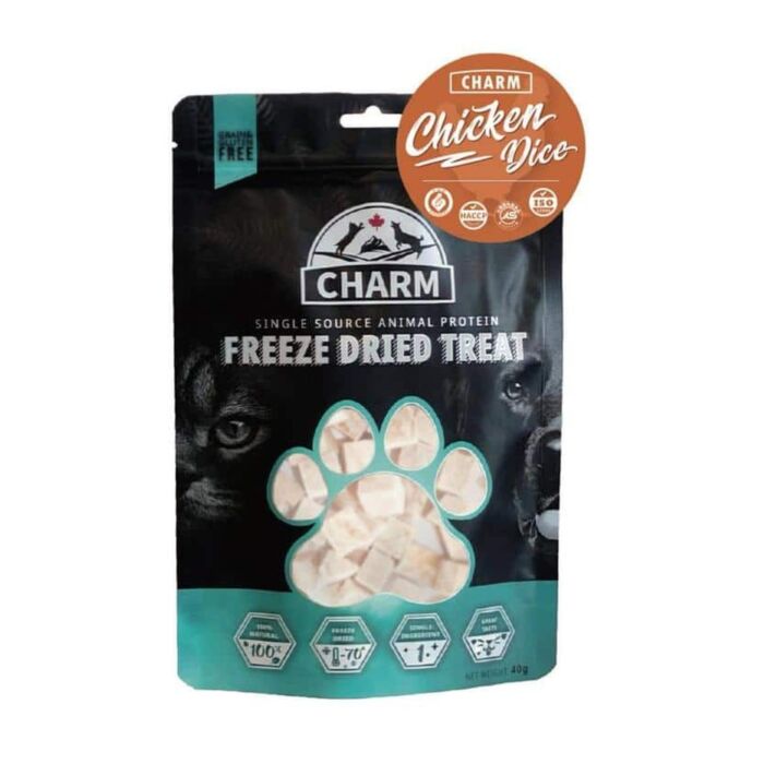 CHARM Cat & Dog Treat - Freeze Dried Chicken Dice 40g