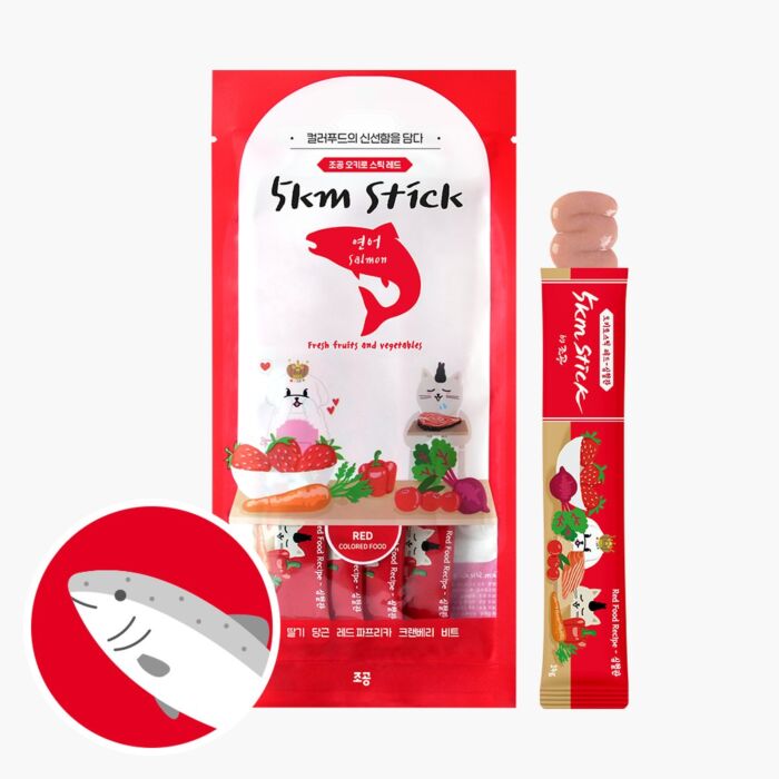 Cho and Kang Cat Treat (Red) - 5km Stick - Salmon 4x14g