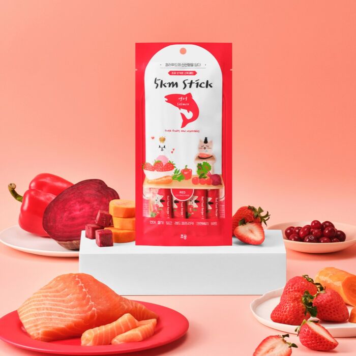 Cho and Kang Cat Treat (Red) - 5km Stick - Salmon 4x14g