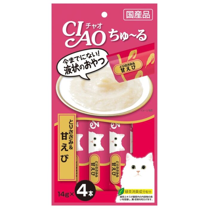 CIAO Cat Treat (SC-142) - Churu Chicken with Shrimp (14gx4)