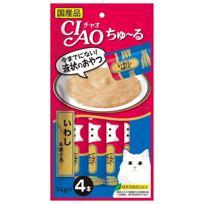 CIAO Cat Treat (SC-145) - Churu Sardine & Tuna puree (14gx4)