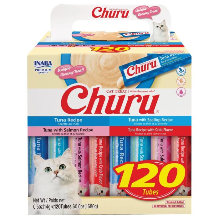 CIAO Cat Treat (SC-178) - Churu Tuna & Japenese Flying Fish puree 14gx4