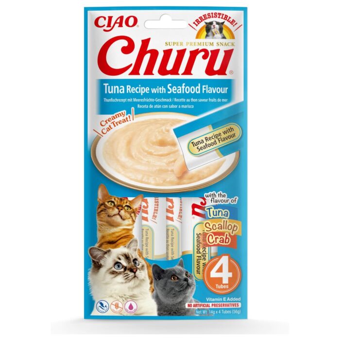 CIAO 日本貓小食(SC-231) - 吞拿魚醬和乳酸菌 (4x14g)
