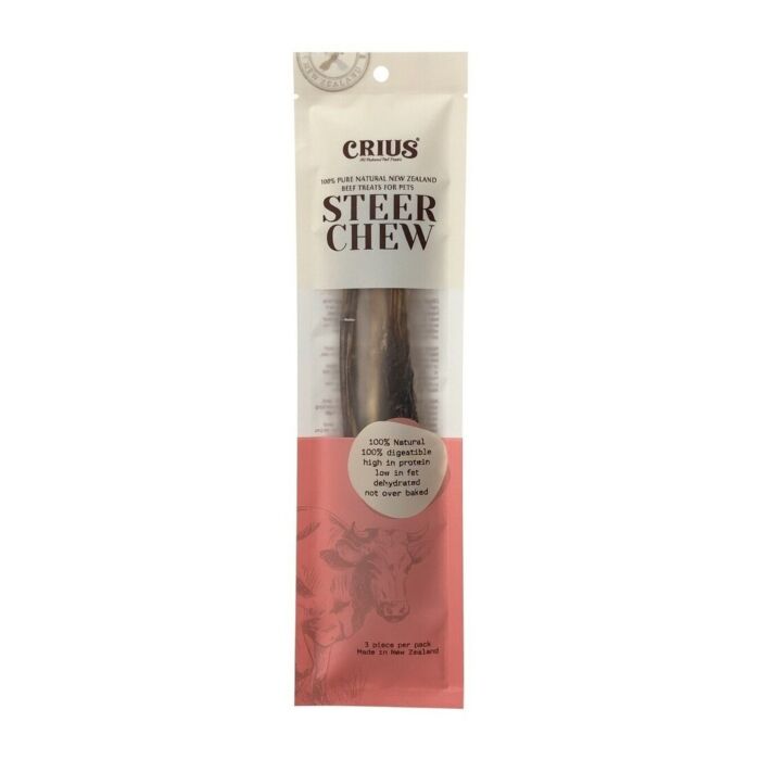 CRIUS 克瑞斯小食 - 100%紐西蘭純天然耐咬牛筋 3支 (每個25cm)