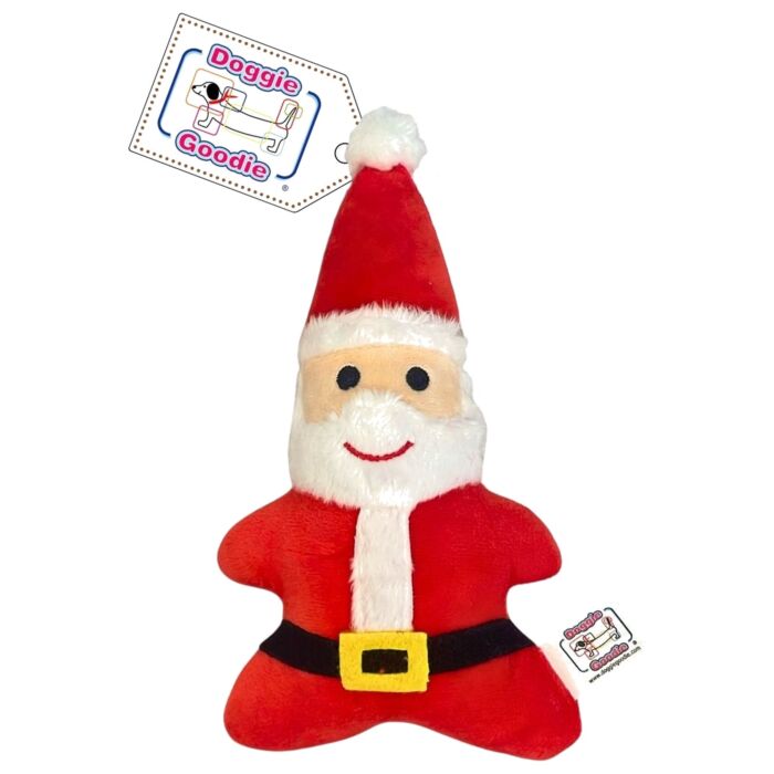 Doggie Goodie Dog Plush Toy With Squeaker - Santa