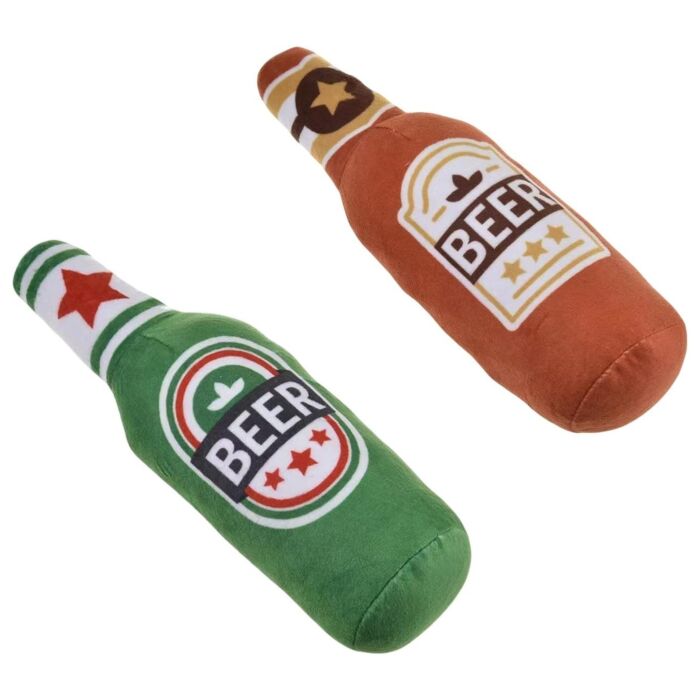 Doggie Goodie 狗狗毛絨發聲玩具 - 啤酒