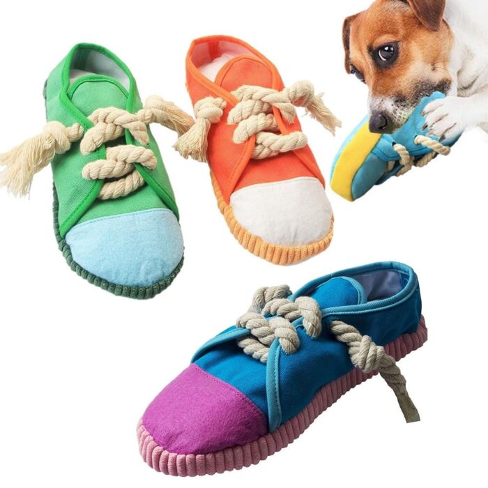 Doggie Goodie 狗狗毛絨發聲玩具 - 慌慌拖鞋