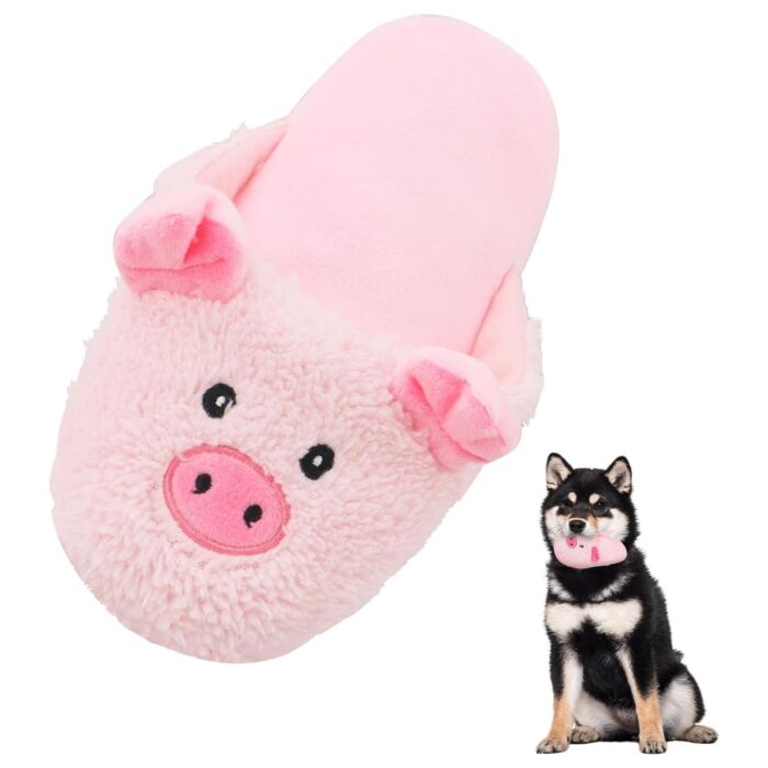 Doggie Goodie 狗狗毛絨發聲玩具 - 慌慌拖鞋