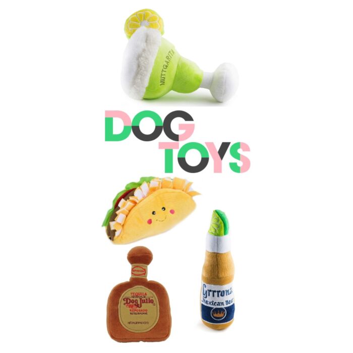 Doggie Goodie Dog Plush Toy With Squeaker - Malibu Cocktail