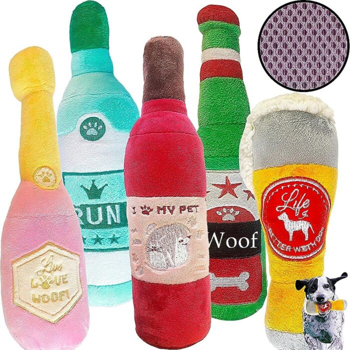 Doggie Goodie Dog Plush Toy With Squeaker - Malibu Cocktail