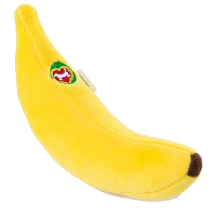 Doggie Goodie Dog Plush Toy With Squeaker - Banana