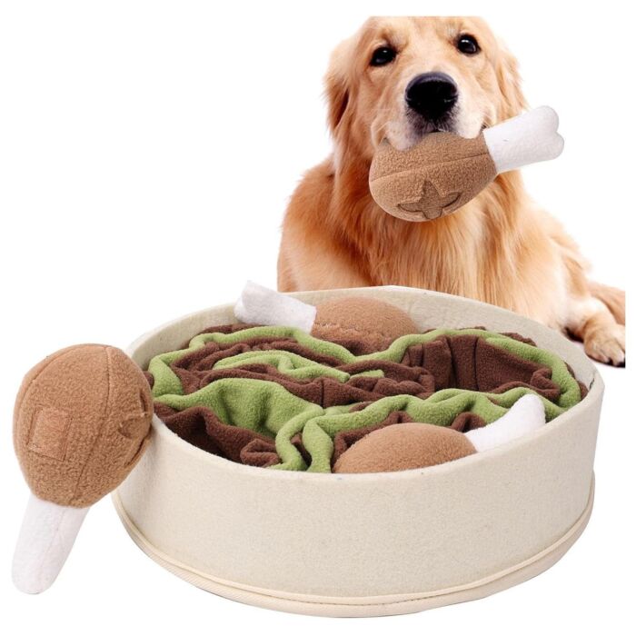 Doggie Goodie 狗狗毛絨發聲玩具 - 雞腿